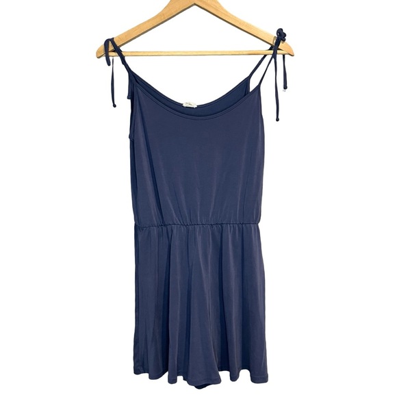 Garage Blue Tie Strap Romper - Picture 1 of 4